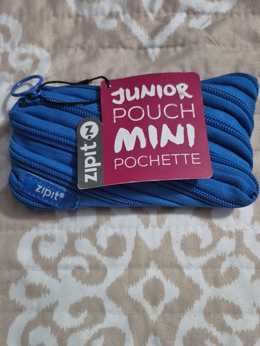 NWT ZIPIT Junior Pouch Mini Blue Zipper Pencil Case Cosmetic Bag